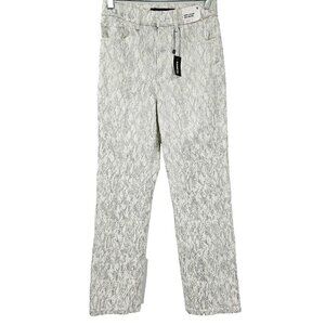 Express Snakeskin Metallic Super High Rise Straight Crop Jean Women's Size 4 NEW